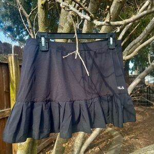 FILA black athletic ruffle golf mini skirt L pickleball